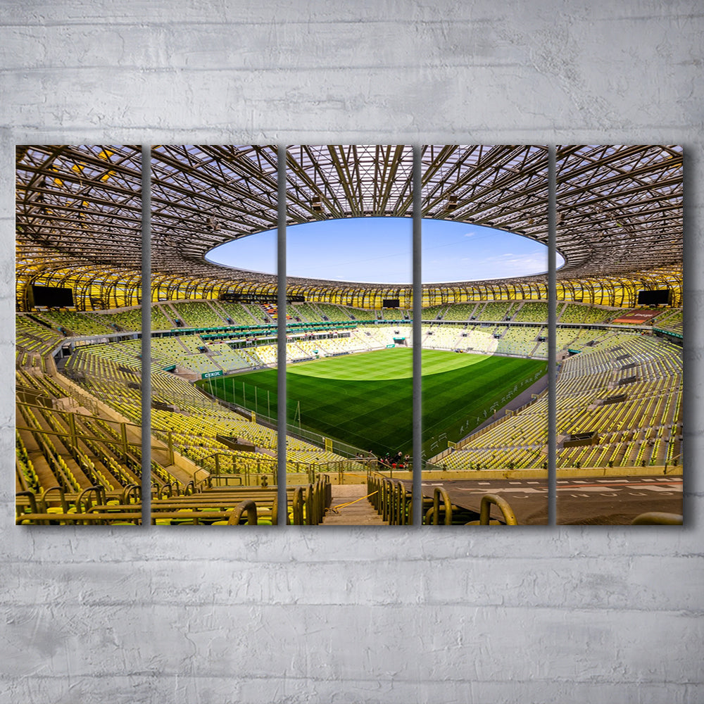 Stadoin Energa, Stadium Canvas, Sport Art, 5 Panel B, Extra Large Canvas, Canvas Print Wall Art