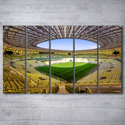 Stadoin Energa, Stadium Canvas, Sport Art, 5 Panel B, Extra Large Canvas, Canvas Print Wall Art