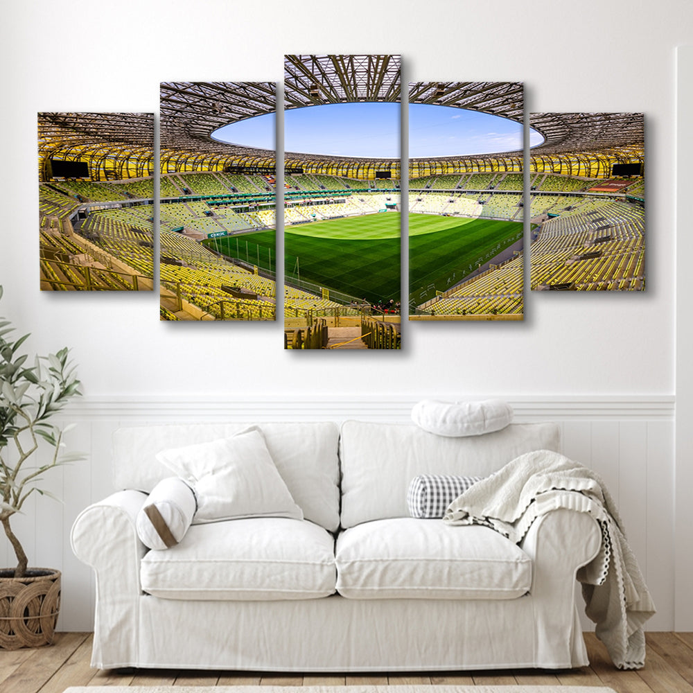 Stadoin Energa, Stadium Canvas, Sport Art, Gift for him, 5 Panel, Large Canvas, Canvas Print Wall Art