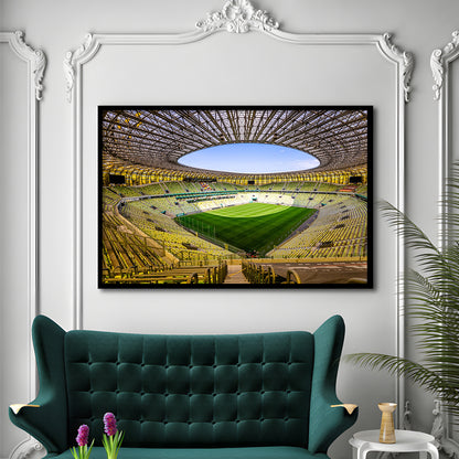 Stadoin Energa, Stadium Canvas, Sport Art, Gift for him, Framed Art Print Wall Decor, Picture Framed
