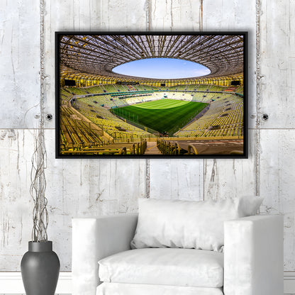 Stadoin Energa, Stadium Canvas, Sport Art, Framed Canvas Print Wall Art, Floating Frame