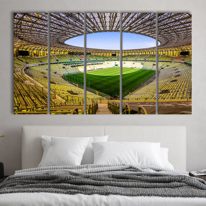 Stadoin Energa, Stadium Canvas, Sport Art, 5 Panel B, Extra Large Canvas, Canvas Print Wall Art