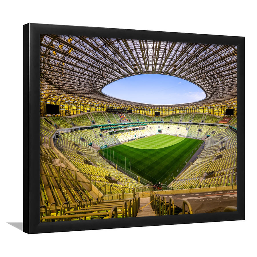 Stadoin Energa, Stadium Canvas, Sport Art, Gift for him, Framed Art Print Wall Decor, Picture Framed