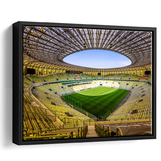 Stadoin Energa, Stadium Canvas, Sport Art, Framed Canvas Print Wall Art, Floating Frame