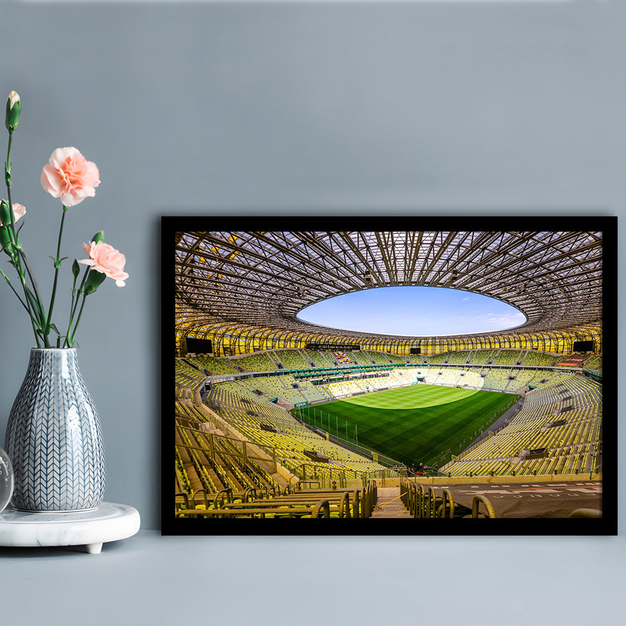 Stadoin Energa, Stadium Canvas, Sport Art, Gift for him, Framed Art Print Wall Decor, Picture Framed