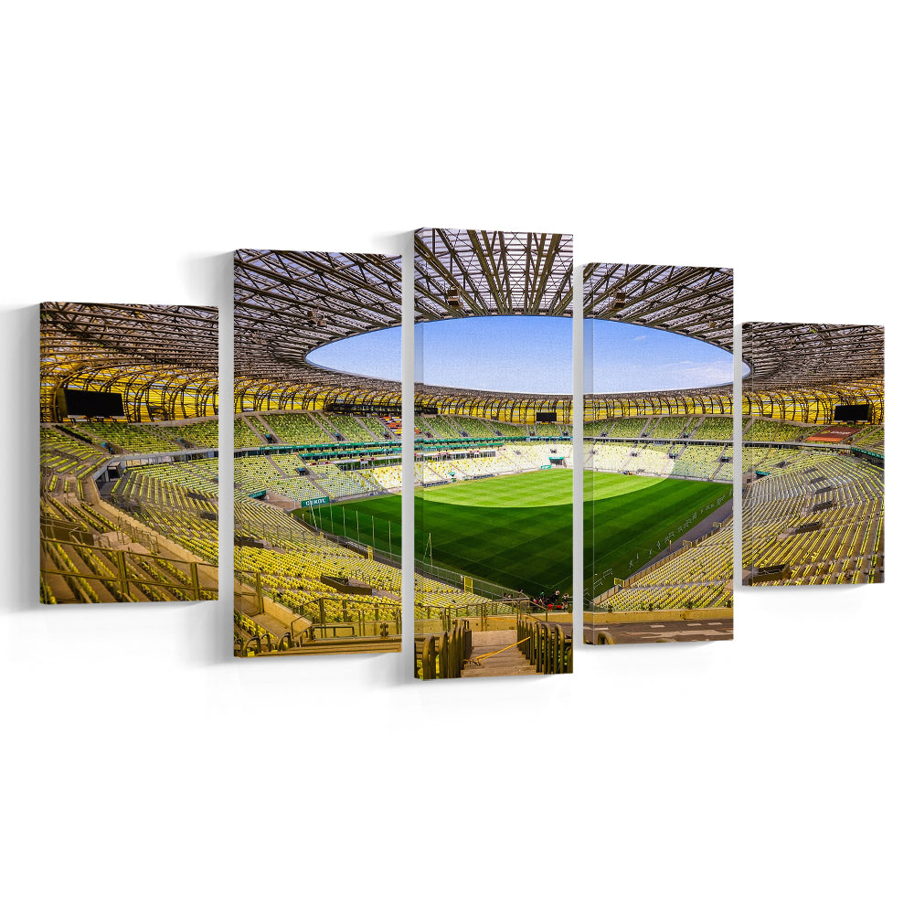 Stadoin Energa, Stadium Canvas, Sport Art, Gift for him, 5 Panel, Large Canvas, Canvas Print Wall Art