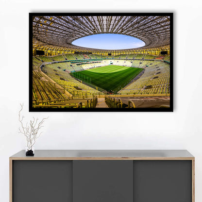 Stadoin Energa, Stadium Canvas, Sport Art, Gift for him, Framed Art Print Wall Decor, Picture Framed