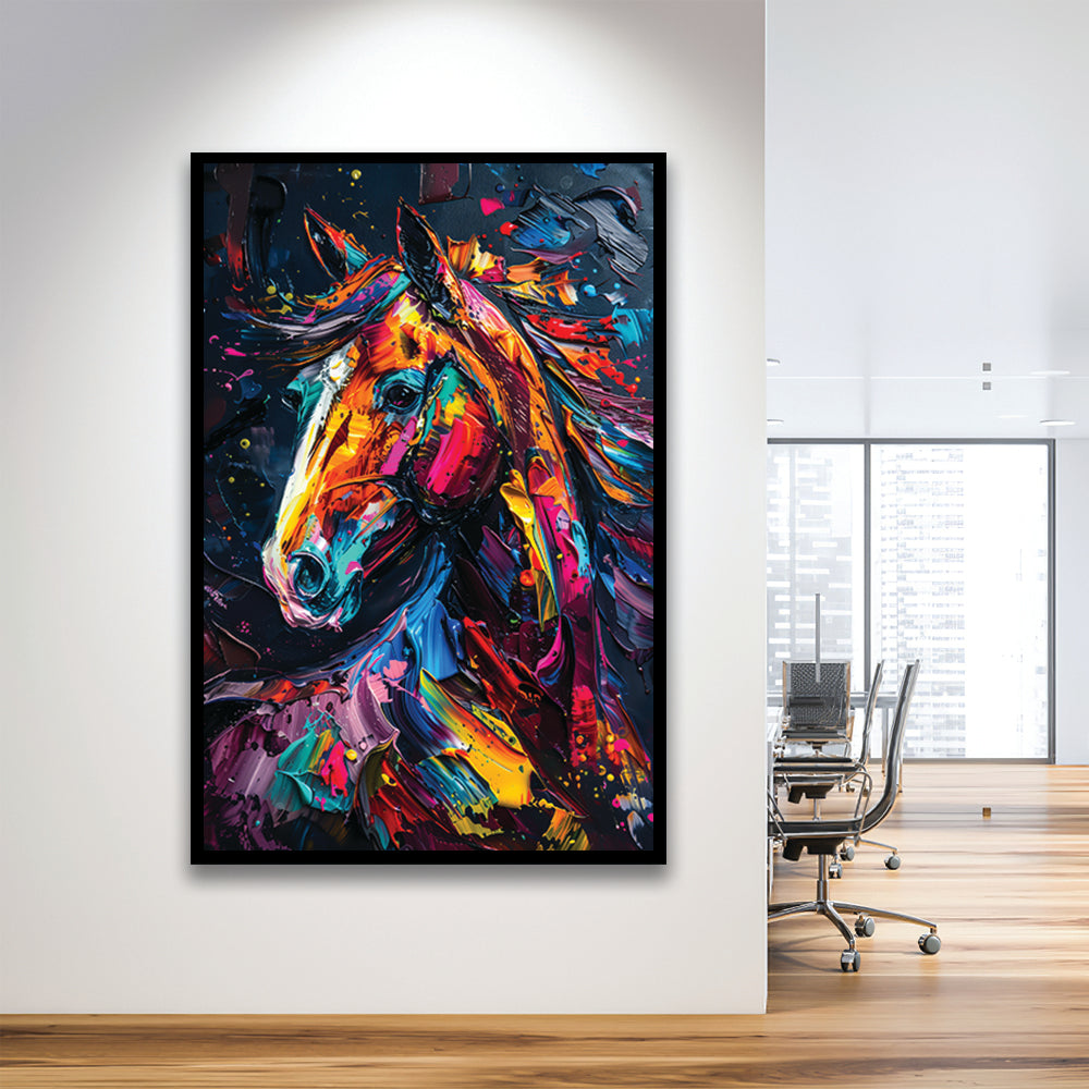 Stallion Portrait, Horse Art Painting, Framed Picture Print,, Framed Art Prints Wall Decor