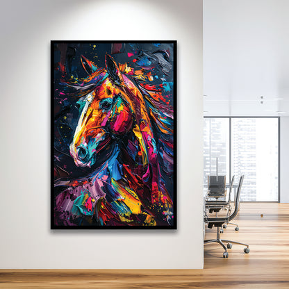 Stallion Portrait, Horse Art Painting, Framed Picture Print,, Framed Art Prints Wall Decor