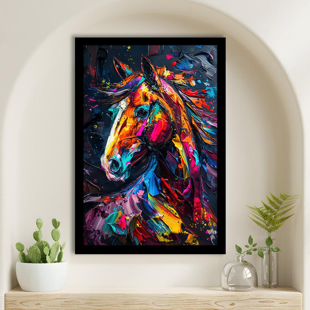 Stallion Portrait, Horse Art Painting, Framed Picture Print,, Framed Art Prints Wall Decor