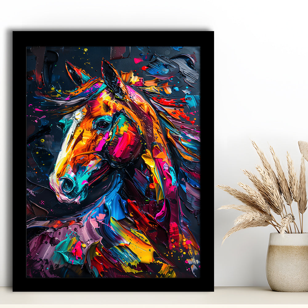 Stallion Portrait, Horse Art Painting, Framed Picture Print,, Framed Art Prints Wall Decor