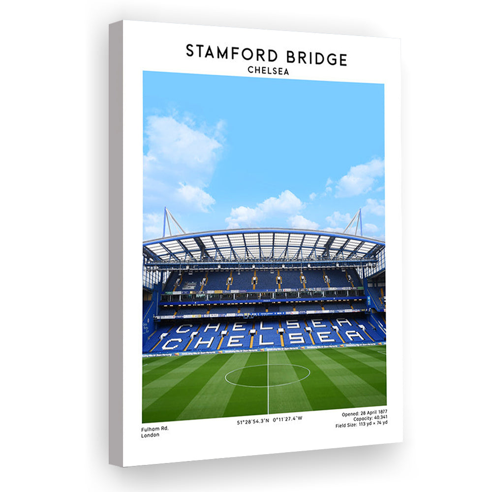 Stamford Bridge Football Stadium Print, Chelsea Stadium Wall Art For Fans, Canvas Prints Wall Art, Man Cave Decor