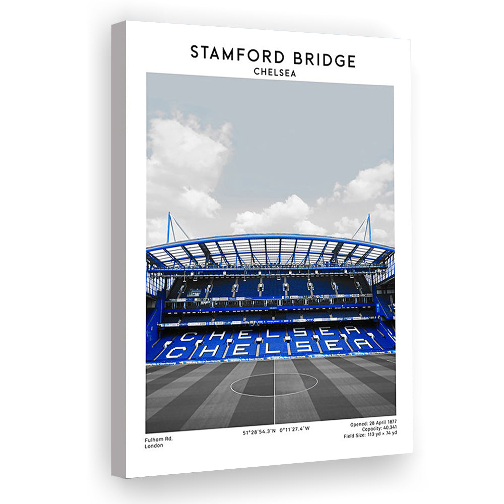 Stamford Bridge Football Stadium Print, Chelsea Stadium Wall Art, Fans Gifts, Canvas Prints Wall Art, Man Cave Decor