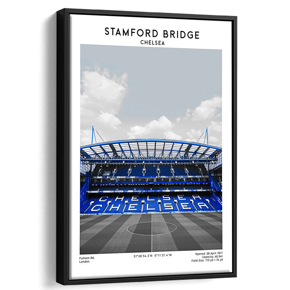 Stamford Bridge Football Stadium Print, Chelsea Stadium Wall Art, Fans Gifts, Framed Canvas Prints Wall Art