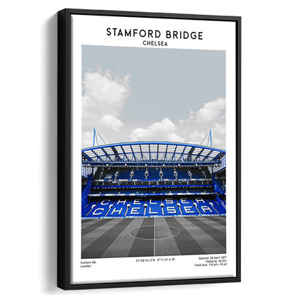 Stamford Bridge Football Stadium Print, Chelsea Stadium Wall Art, Fans Gifts, Framed Canvas Prints Wall Art