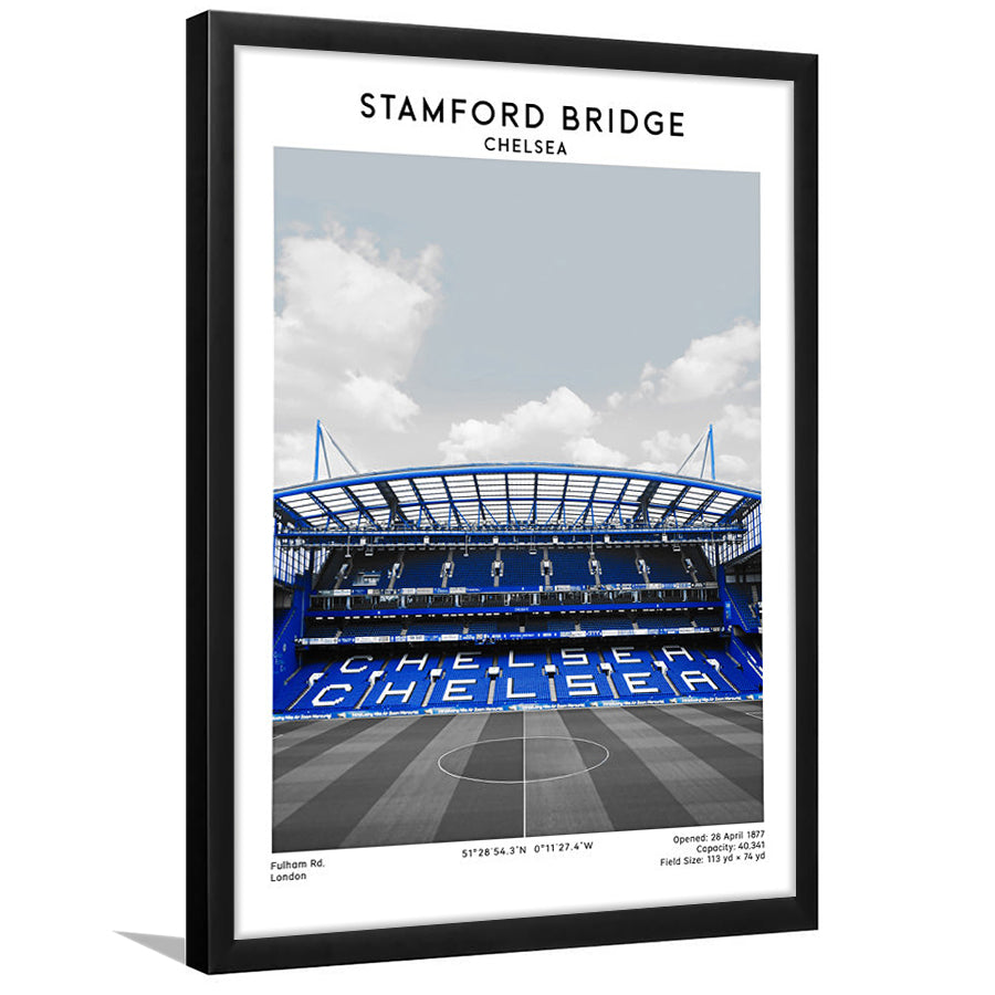 Stamford Bridge Football Stadium Print, Chelsea Stadium Wall Art, Fans Gifts, Framed Art Prints Wall Decor