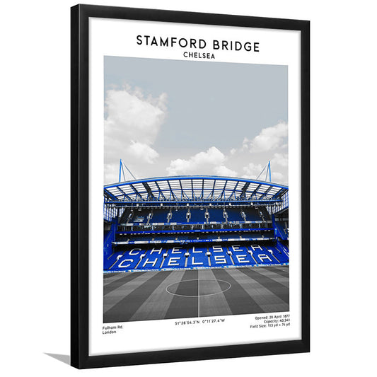 Stamford Bridge Football Stadium Print, Chelsea Stadium Wall Art, Fans Gifts, Framed Art Prints Wall Decor