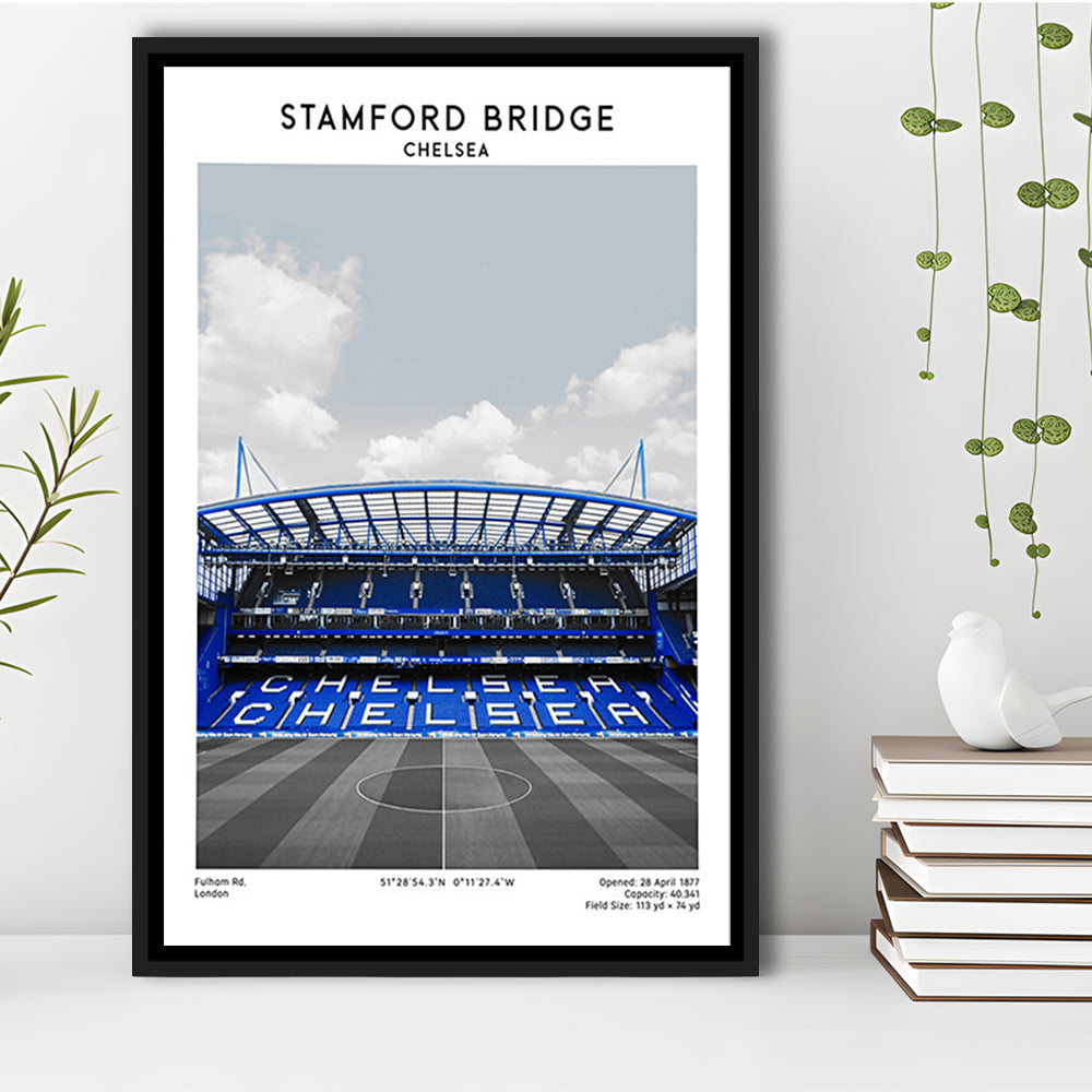 Stamford Bridge Football Stadium Print, Chelsea Stadium Wall Art, Fans Gifts, Framed Canvas Prints Wall Art