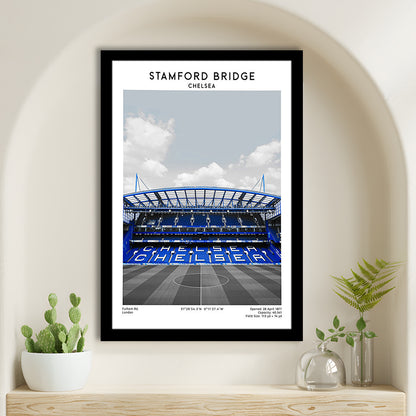 Stamford Bridge Football Stadium Print, Chelsea Stadium Wall Art, Fans Gifts, Framed Art Prints Wall Decor