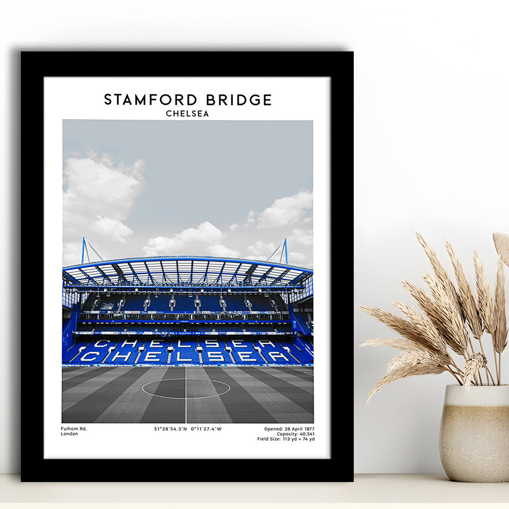 Stamford Bridge Football Stadium Print, Chelsea Stadium Wall Art, Fans Gifts, Framed Art Prints Wall Decor