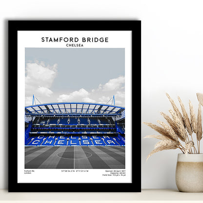 Stamford Bridge Football Stadium Print, Chelsea Stadium Wall Art, Fans Gifts, Framed Art Prints Wall Decor