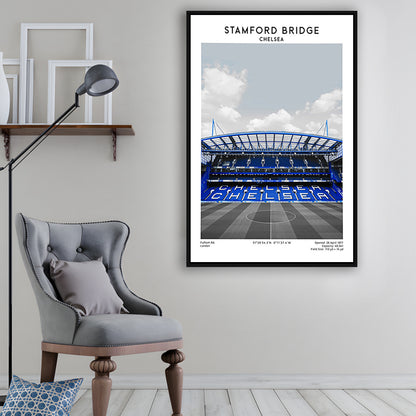 Stamford Bridge Football Stadium Print, Chelsea Stadium Wall Art, Fans Gifts, Framed Canvas Prints Wall Art