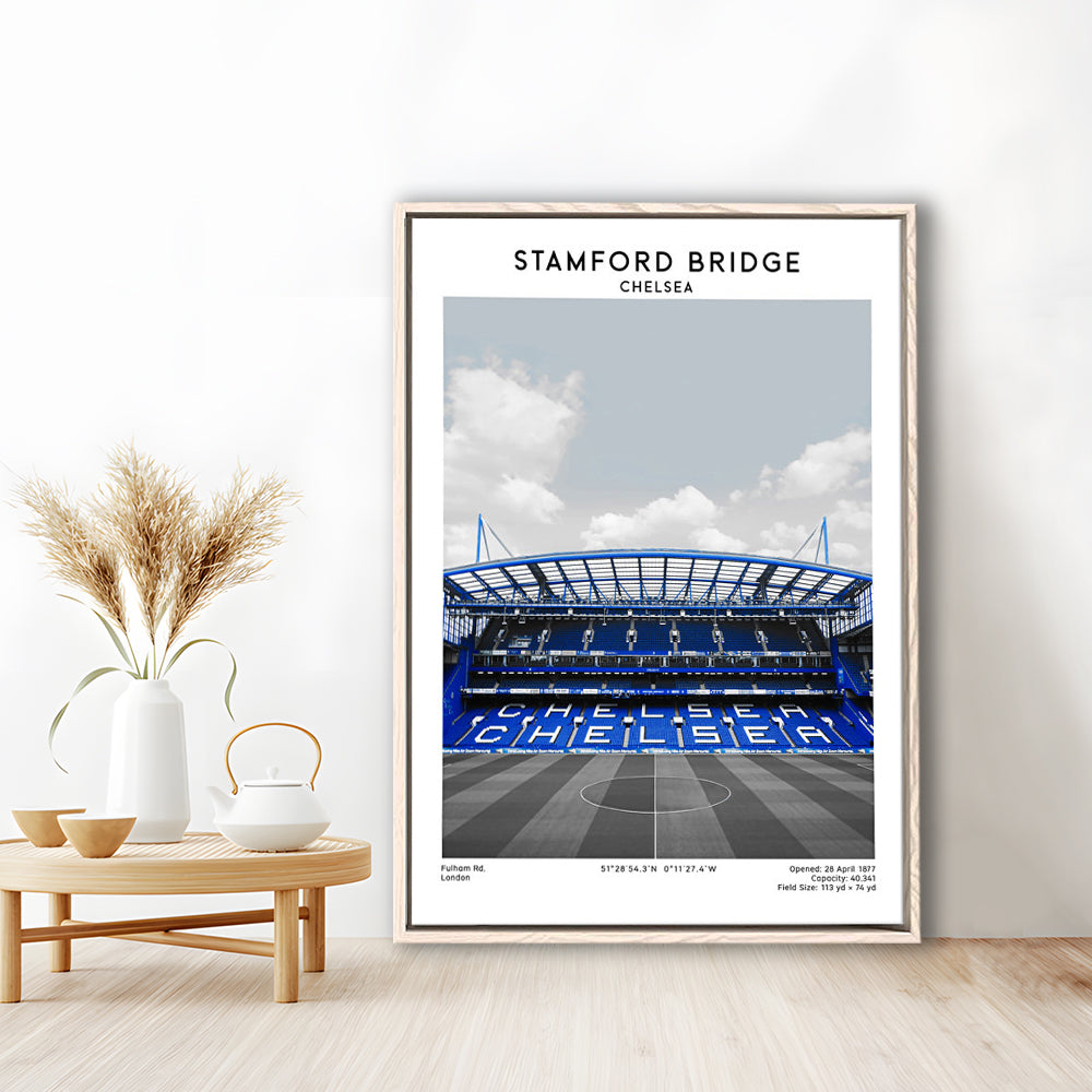 Stamford Bridge Football Stadium Print, Chelsea Stadium Wall Art, Fans Gifts, Framed Canvas Prints Wall Art