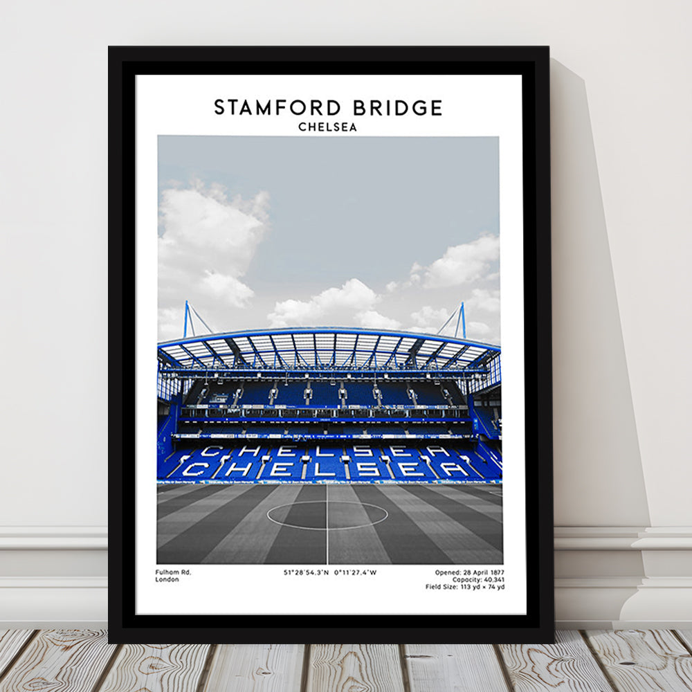 Stamford Bridge Football Stadium Print, Chelsea Stadium Wall Art, Fans Gifts, Framed Canvas Prints Wall Art
