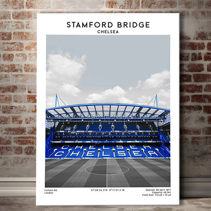 Stamford Bridge Football Stadium Print, Chelsea Stadium Wall Art, Fans Gifts, Canvas Prints Wall Art, Man Cave Decor
