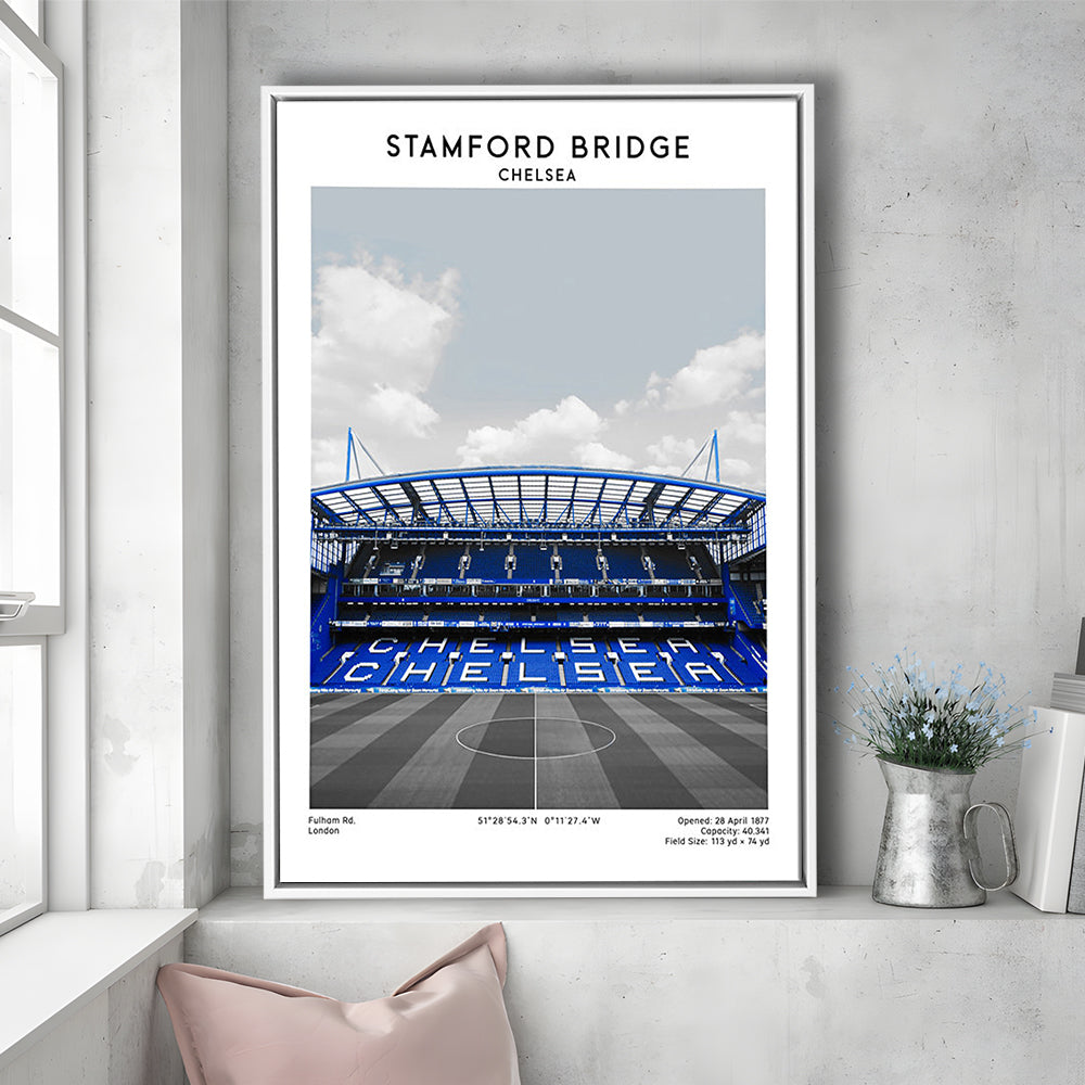 Stamford Bridge Football Stadium Print, Chelsea Stadium Wall Art, Fans Gifts, Framed Canvas Prints Wall Art