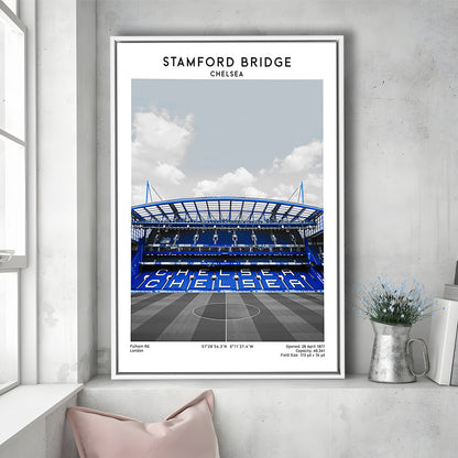 Stamford Bridge Football Stadium Print, Chelsea Stadium Wall Art, Fans Gifts, Framed Canvas Prints Wall Art