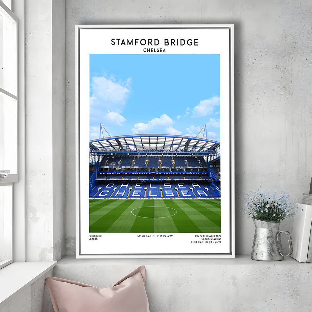 Stamford Bridge Football Stadium Print, Chelsea Stadium Wall Art For Fans, Framed Canvas Prints Wall Art