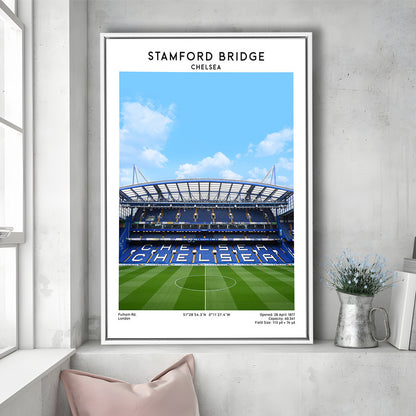 Stamford Bridge Football Stadium Print, Chelsea Stadium Wall Art For Fans, Framed Canvas Prints Wall Art