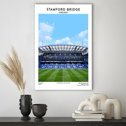 Stamford Bridge Football Stadium Print, Chelsea Stadium Wall Art For Fans, Canvas Prints Wall Art, Man Cave Decor