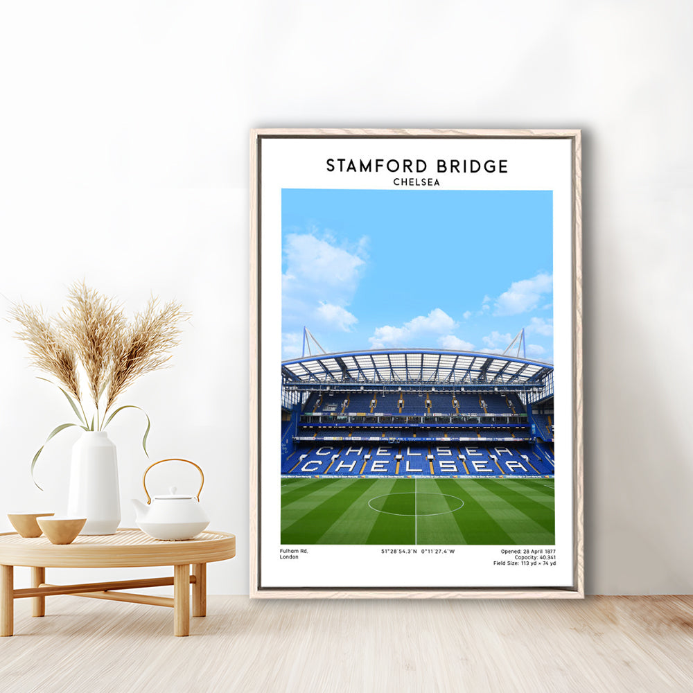 Stamford Bridge Football Stadium Print, Chelsea Stadium Wall Art For Fans, Framed Canvas Prints Wall Art