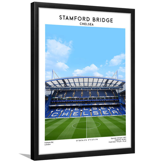 Stamford Bridge Football Stadium Print, Chelsea Stadium Wall Art For Fans, Framed Art Prints Wall Decor