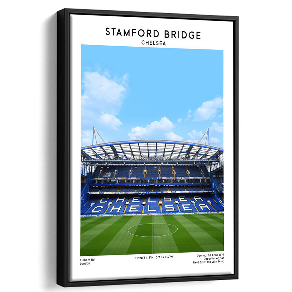 Stamford Bridge Football Stadium Print, Chelsea Stadium Wall Art For Fans, Framed Canvas Prints Wall Art