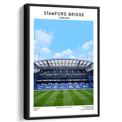 Stamford Bridge Football Stadium Print, Chelsea Stadium Wall Art For Fans, Framed Canvas Prints Wall Art