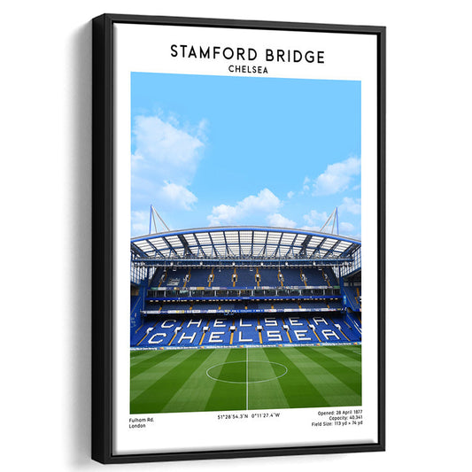 Stamford Bridge Football Stadium Print, Chelsea Stadium Wall Art For Fans, Framed Canvas Prints Wall Art