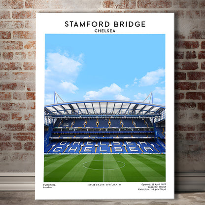 Stamford Bridge Football Stadium Print, Chelsea Stadium Wall Art For Fans, Canvas Prints Wall Art, Man Cave Decor
