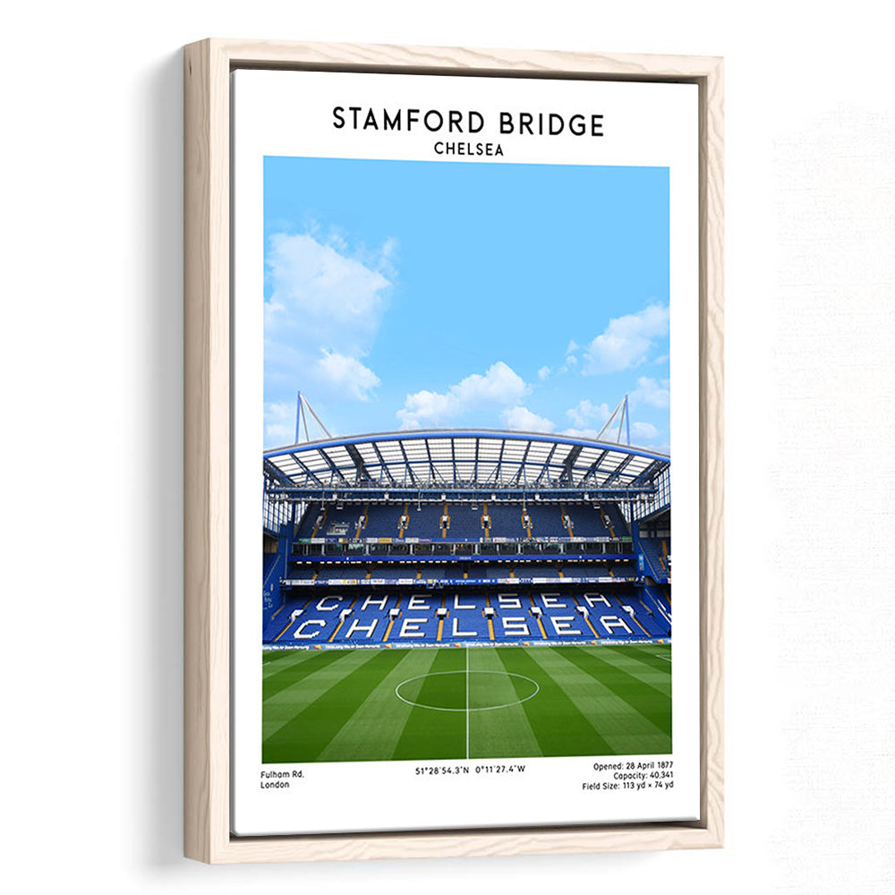 Stamford Bridge Football Stadium Print, Chelsea Stadium Wall Art For Fans, Framed Canvas Prints Wall Art