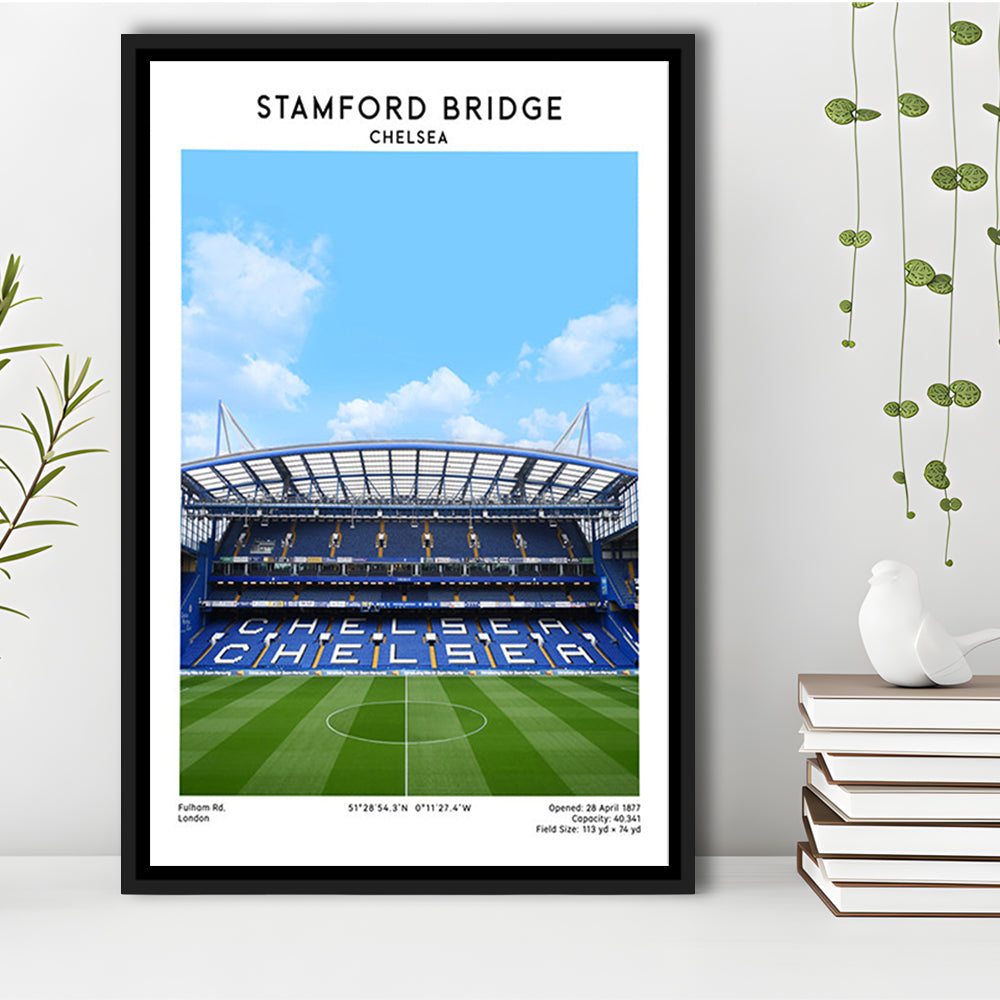Stamford Bridge Football Stadium Print, Chelsea Stadium Wall Art For Fans, Framed Canvas Prints Wall Art