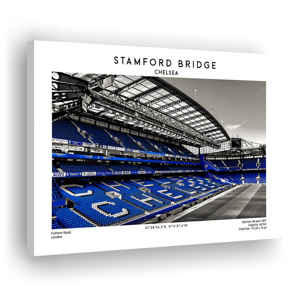 Stamford Bridge, Chelsea Stadium Wall Art Print, Premier League Fans, Canvas Print Wall Art, Man Cave Gift