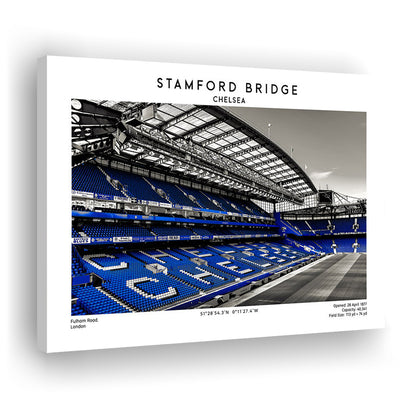 Stamford Bridge, Chelsea Stadium Wall Art Print, Premier League Fans, Canvas Print Wall Art, Man Cave Gift
