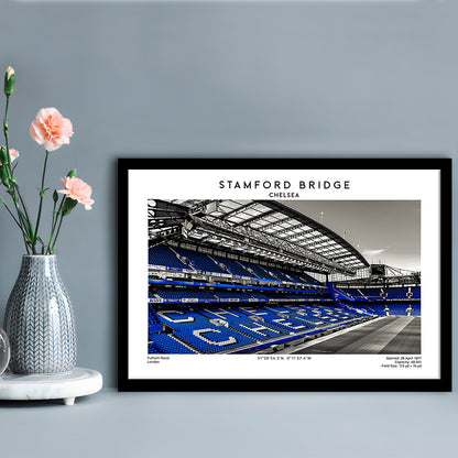 Stamford Bridge, Chelsea Stadium Wall Art Print, Premier League Fans, Framed Art Print Wall Decor