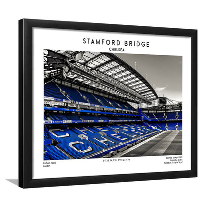 Stamford Bridge, Chelsea Stadium Wall Art Print, Premier League Fans, Framed Art Print Wall Decor