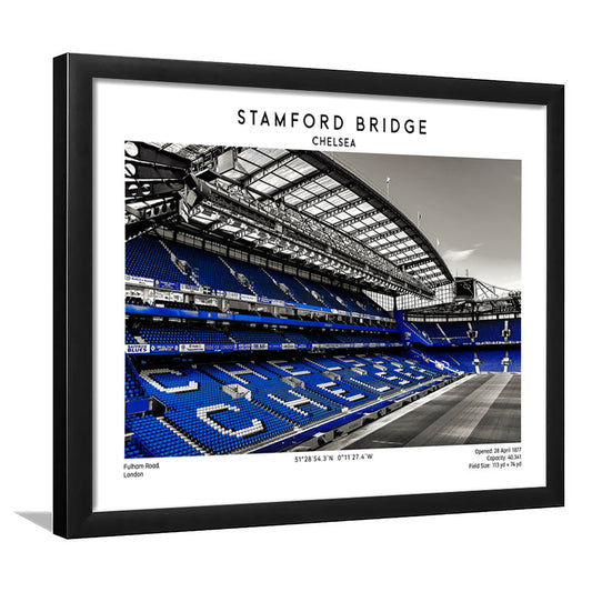 Stamford Bridge, Chelsea Stadium Wall Art Print, Premier League Fans, Framed Art Print Wall Decor
