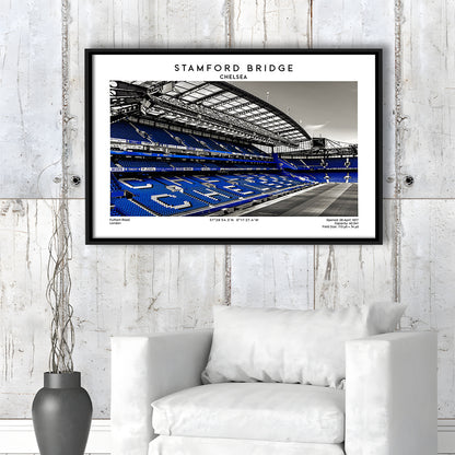 Stamford Bridge, Chelsea Stadium Wall Art Print, Premier League Fans, Framed Canvas Print Wall Art