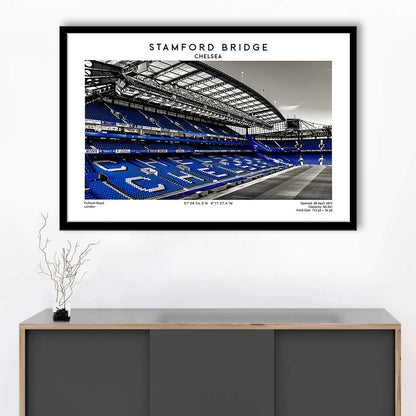 Stamford Bridge, Chelsea Stadium Wall Art Print, Premier League Fans, Framed Art Print Wall Decor