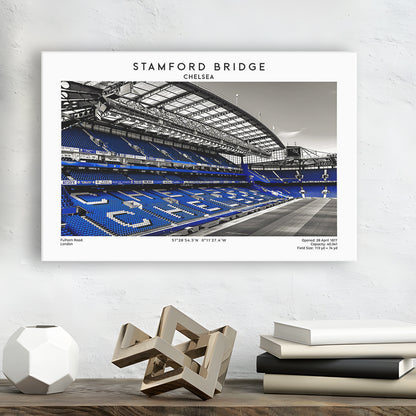 Stamford Bridge, Chelsea Stadium Wall Art Print, Premier League Fans, Canvas Print Wall Art, Man Cave Gift